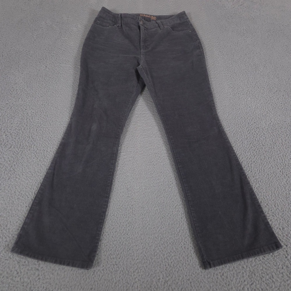 St. John's Bay Pants Women‎ 8 Petite Secretly Slender Corduroy Bootcut Stretch